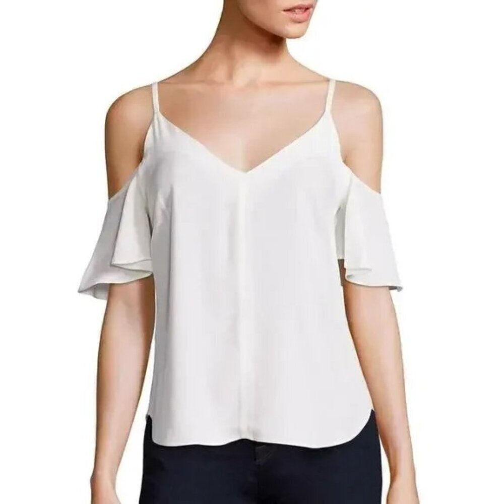 A.L.C. Top Sz 4 Olivia Cold Shoulder Blouse Cami NWT $199 Ivory White